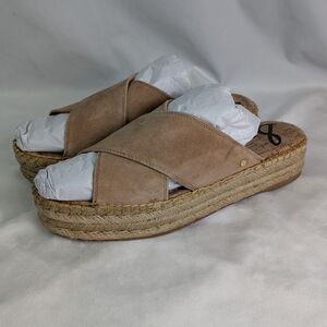 GUC Sam Edelman Women's Natty Tan/Natural Espadrille Platform Sandals, Size 10